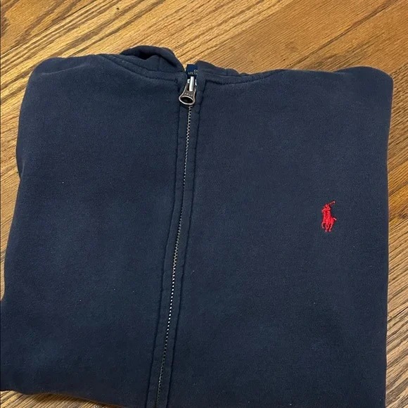 Polo Ralph Lauren Hoodie Teen 14-16 Navy Zip Up Collegiate Preppy Loungewear - Picture 11 of 11